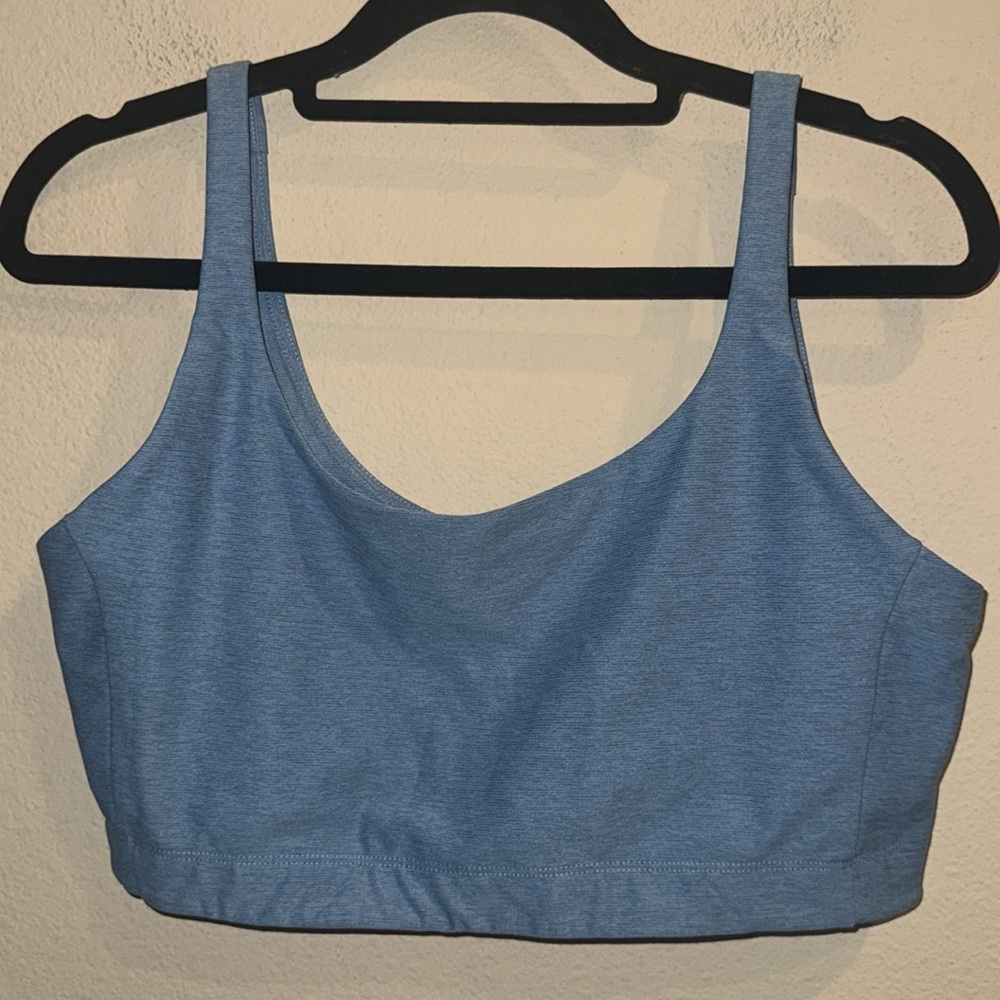Outdoor Voices Heather Blue Square Scoop Neck Sports Bra Size Extra Large‎